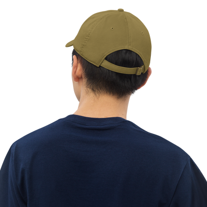 Michigan 'EST 1837' Classic Baseball Cap (Army Font w/ MI Outline) | White/Navy Embroidery