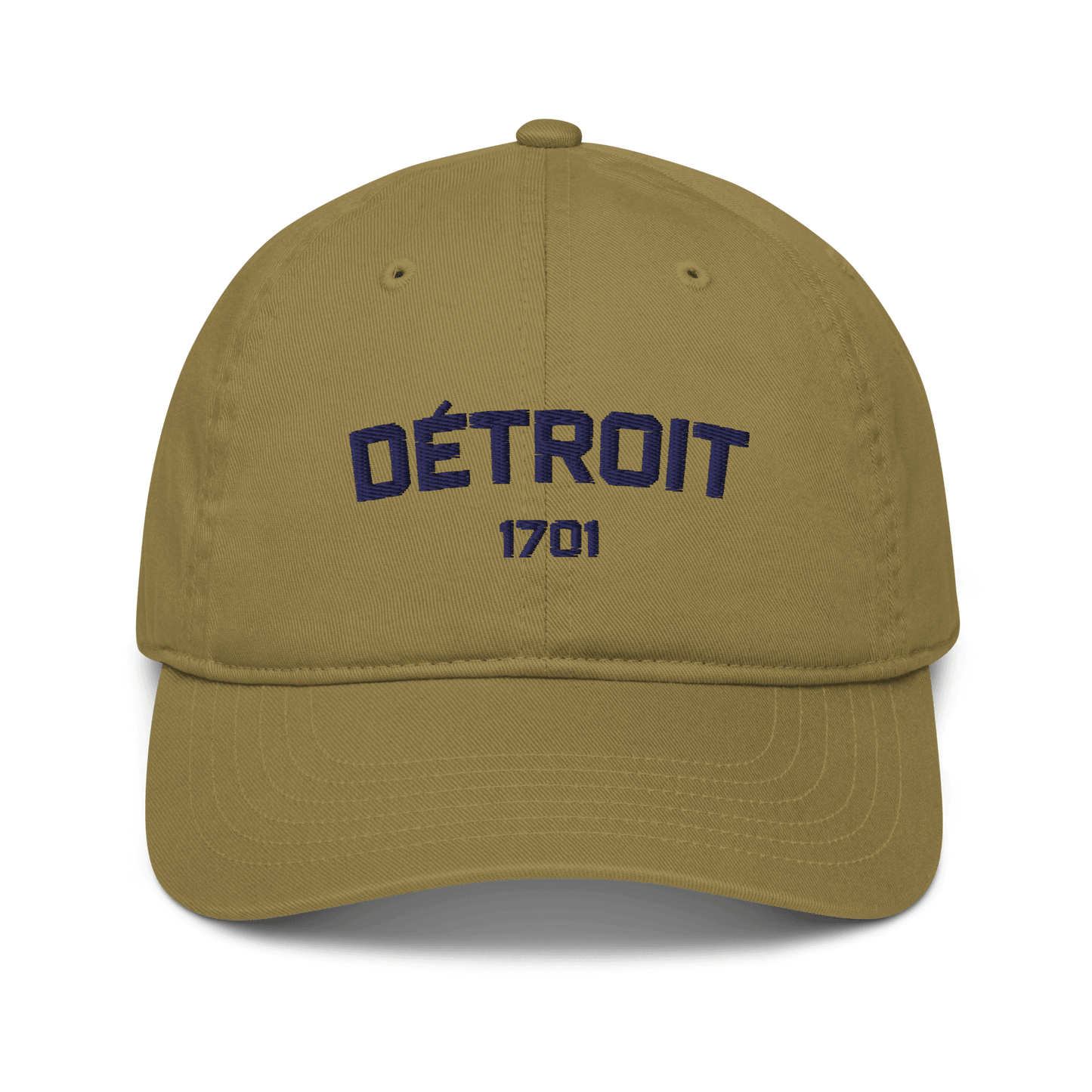 'Détroit 1701' Baseball Cap | White/Navy Embroidery - Circumspice Michigan