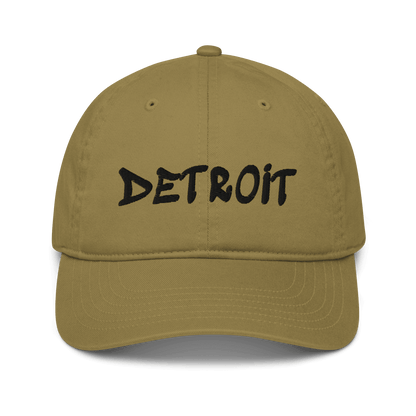 'Detroit' Baseball Cap (Hip Hop Graffiti Font) | White/Black Embroidery - Circumspice Michigan