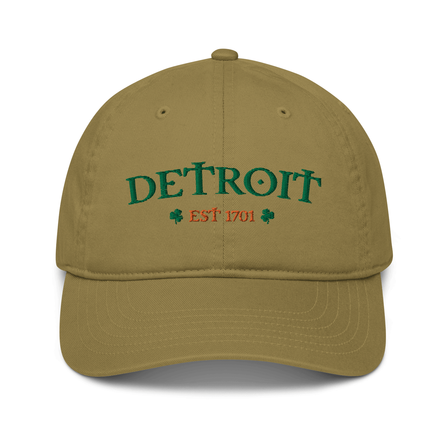 'Detroit Est. 1701' Baseball Cap (Irish Font w/Shamrocks) - Circumspice Michigan