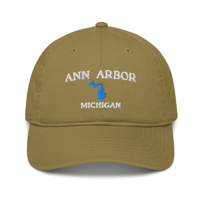 'Ann Arbor Michigan' Baseball Cap (w/ MI Outline) - Circumspice Michigan