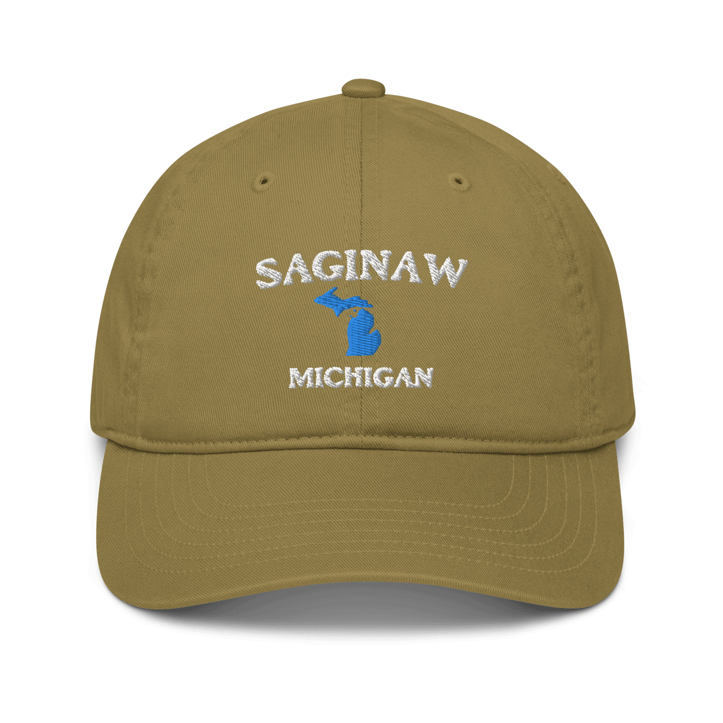 'Saginaw Michigan' Baseball Cap (w/ MI Outline) - Circumspice Michigan