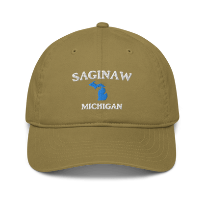 'Saginaw Michigan' Baseball Cap (w/ MI Outline) - Circumspice Michigan