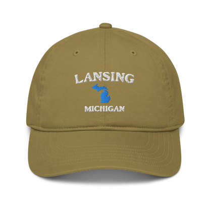 'Lansing Michigan' Baseball Cap (w/ MI Outline) - Circumspice Michigan