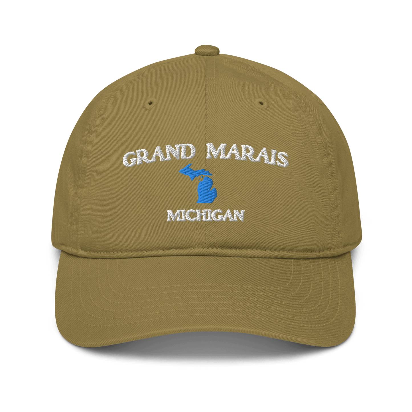 'Grand Marais Michigan' Baseball Cap (w/ MI Outline) - Circumspice Michigan