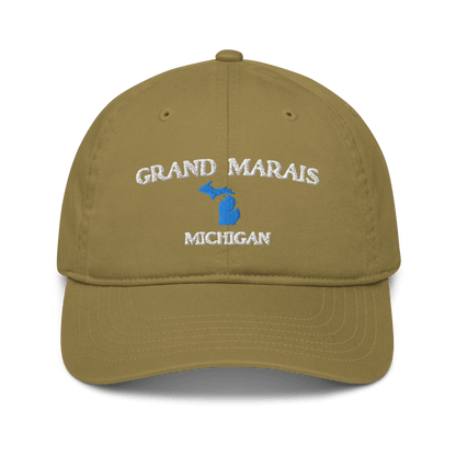 'Grand Marais Michigan' Baseball Cap (w/ MI Outline) - Circumspice Michigan