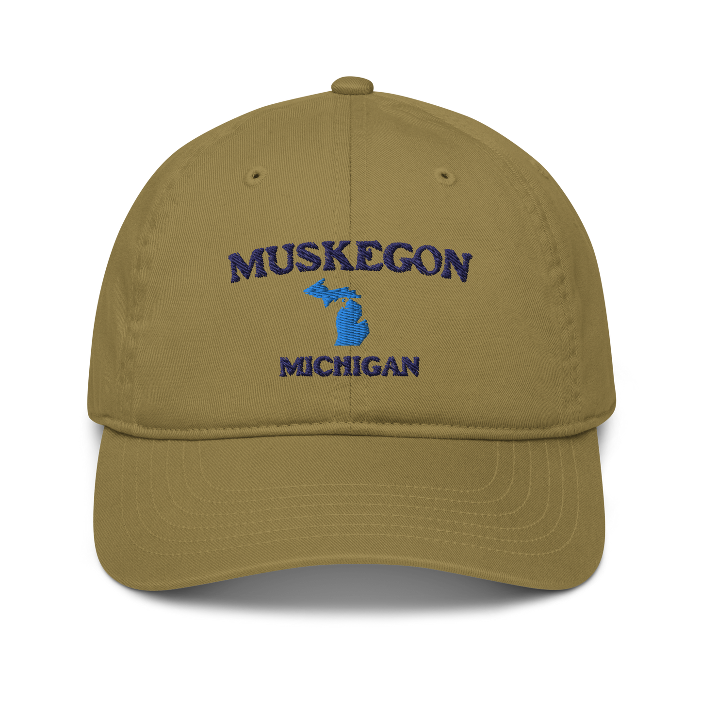 'Muskegon Michigan' Classic Baseball Cap (w/ Michigan Outline)
