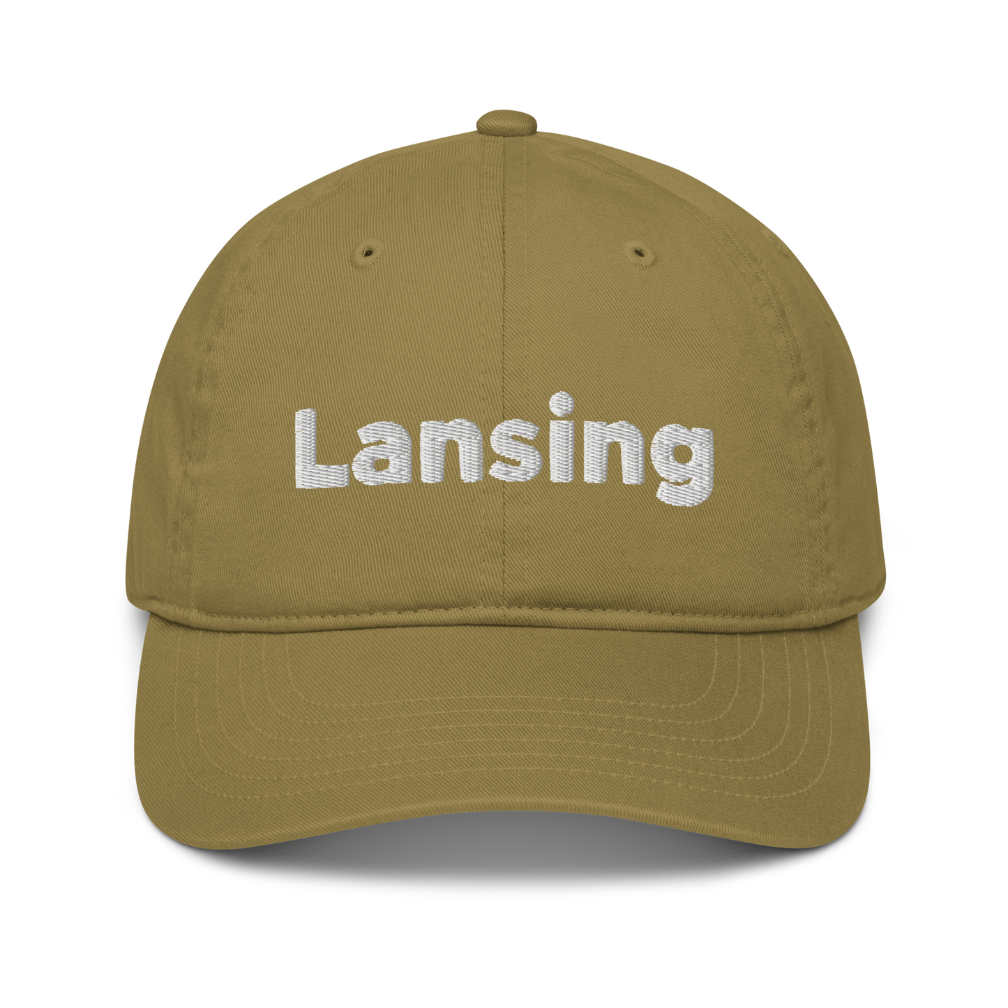 'Lansing' Classic Baseball Cap | White/Black Embroidery