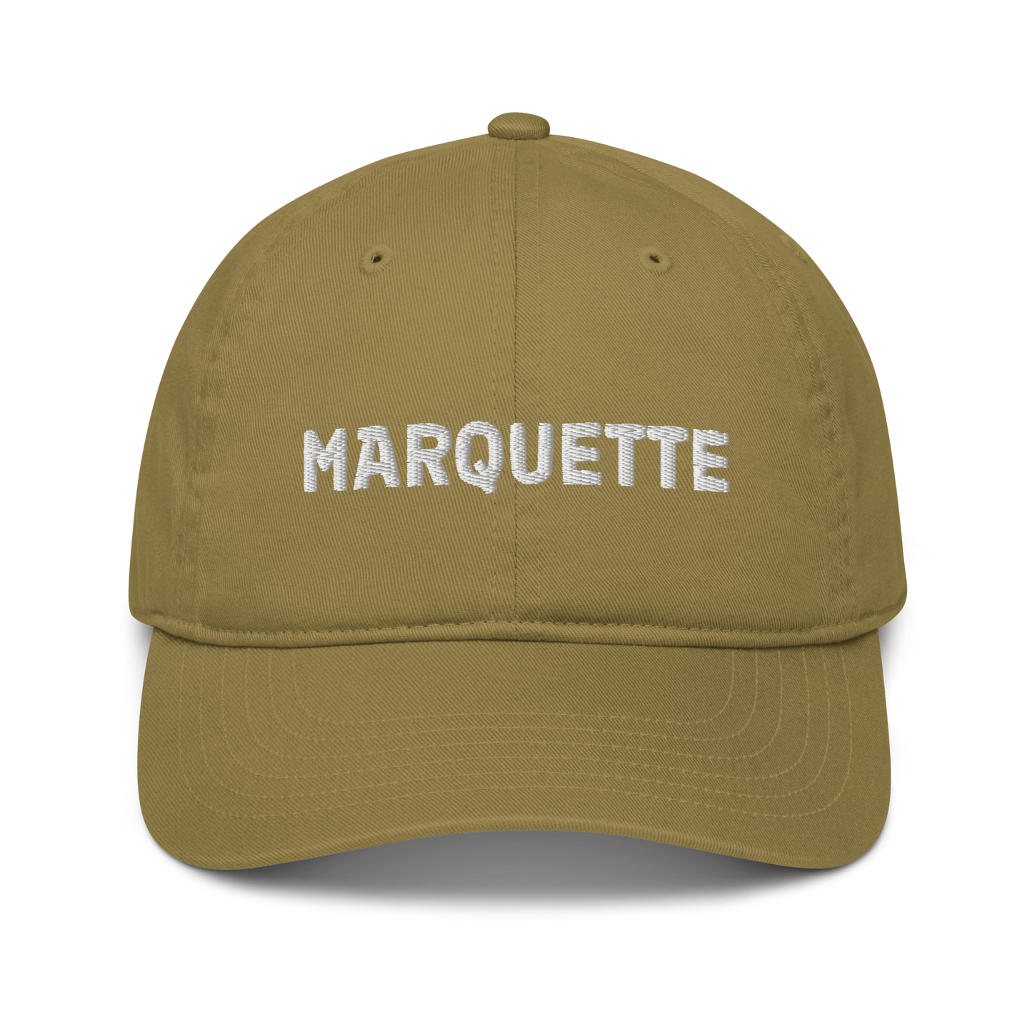 'Marquette' Classic Baseball Cap | White/Black Embroidery