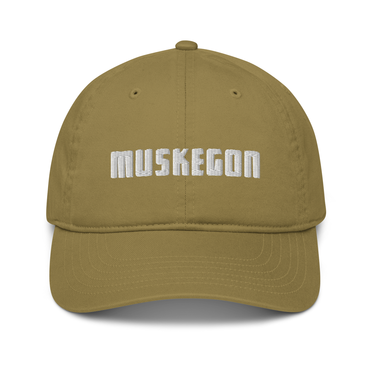 'Muskegon' Classic Baseball Cap | White/Black Embroidery