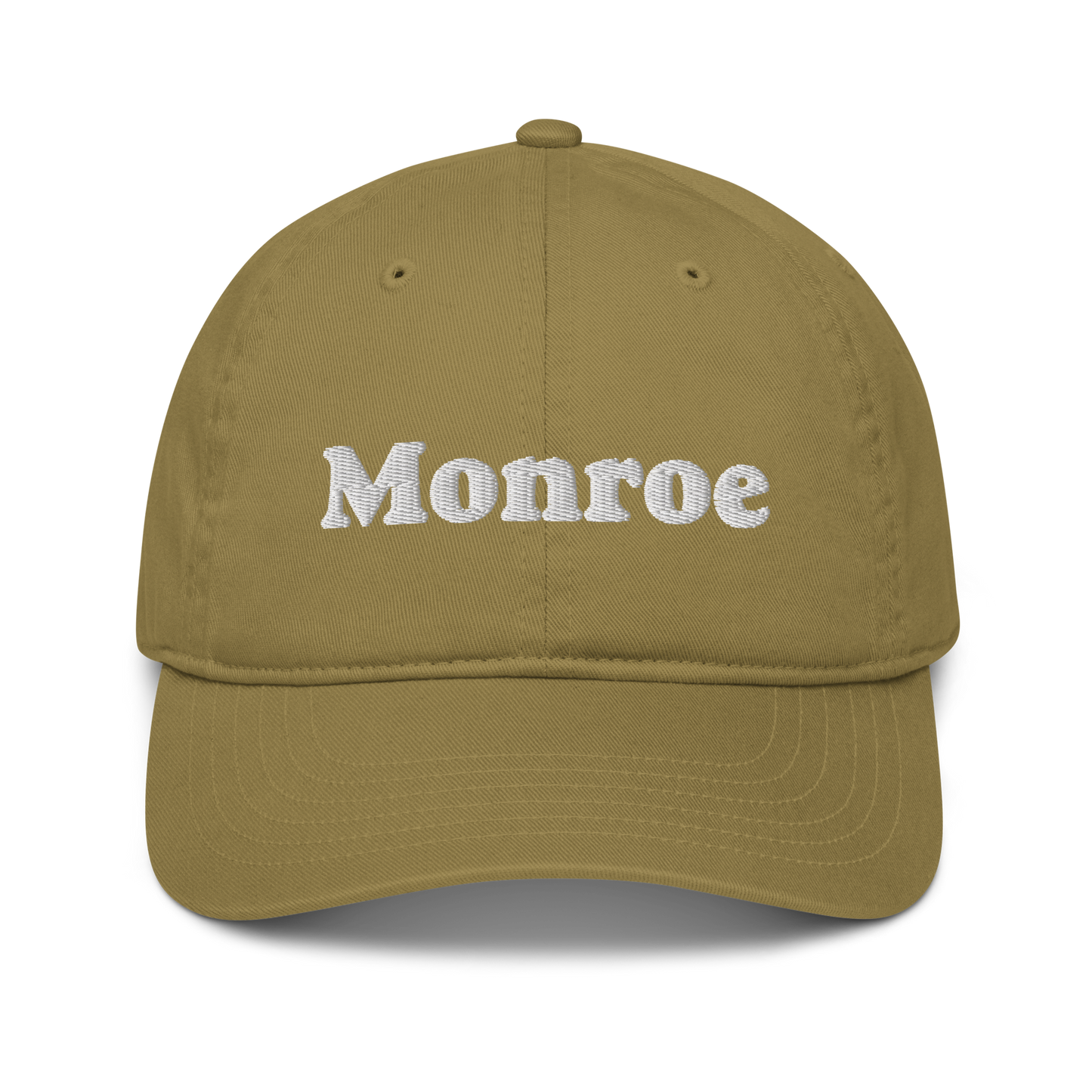 'Monroe' Classic Baseball Cap | White/Black Embroidery