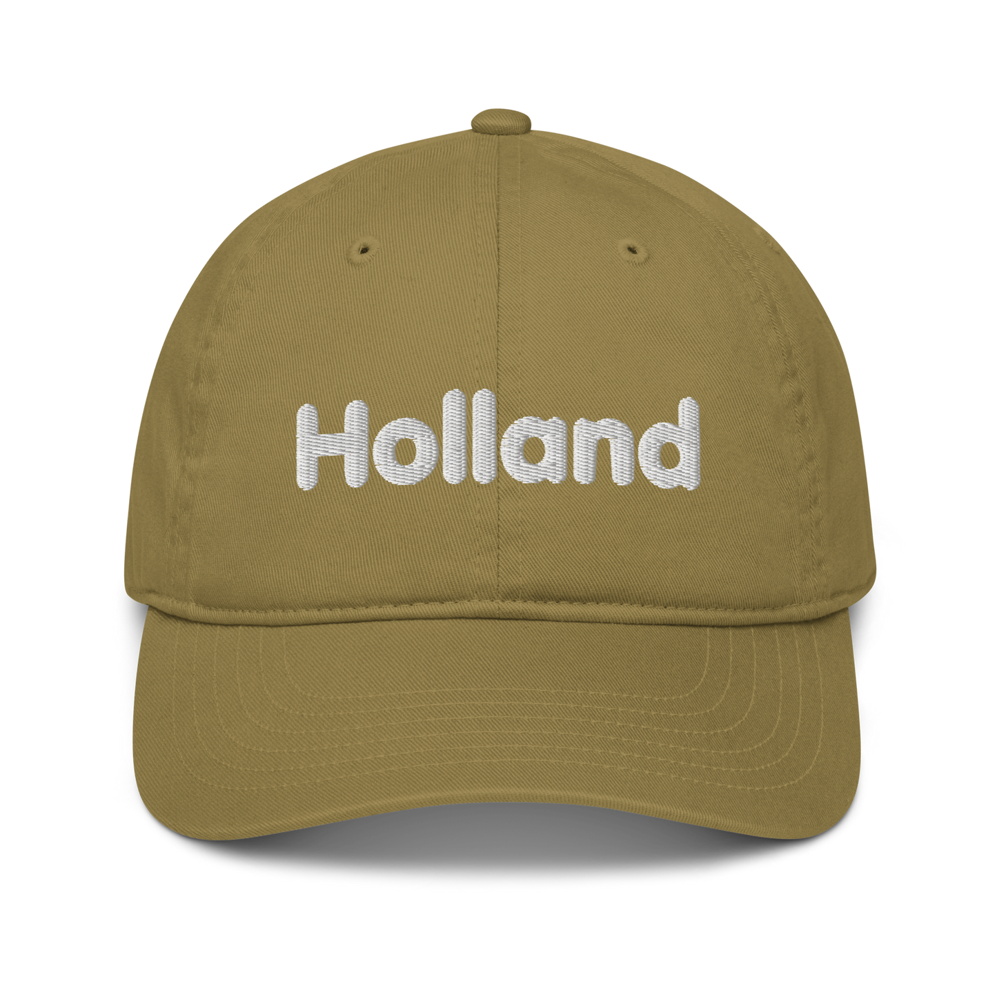 'Holland' Classic Baseball Cap | White/Black Embroidery