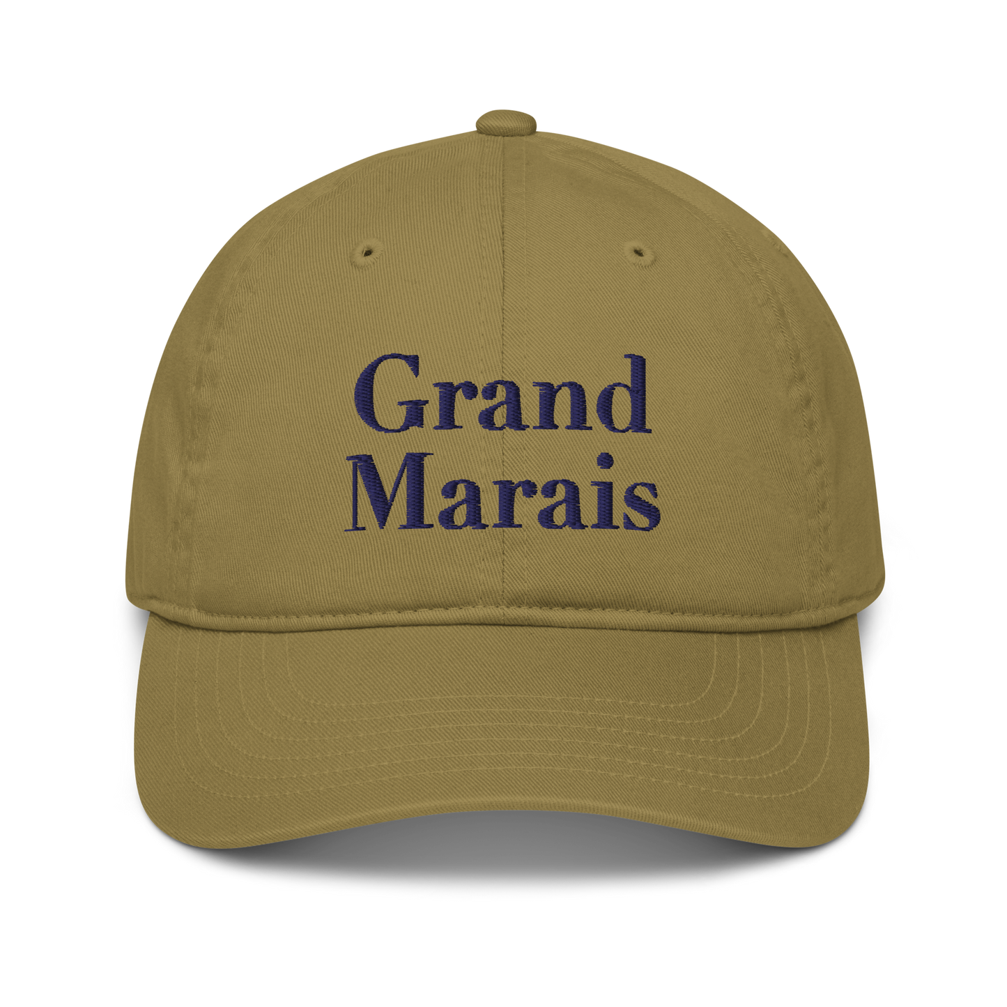 'Grand Marais' Classic Baseball Cap | White/Navy Embroidery