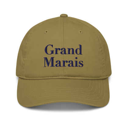 'Grand Marais' Classic Baseball Cap | White/Navy Embroidery