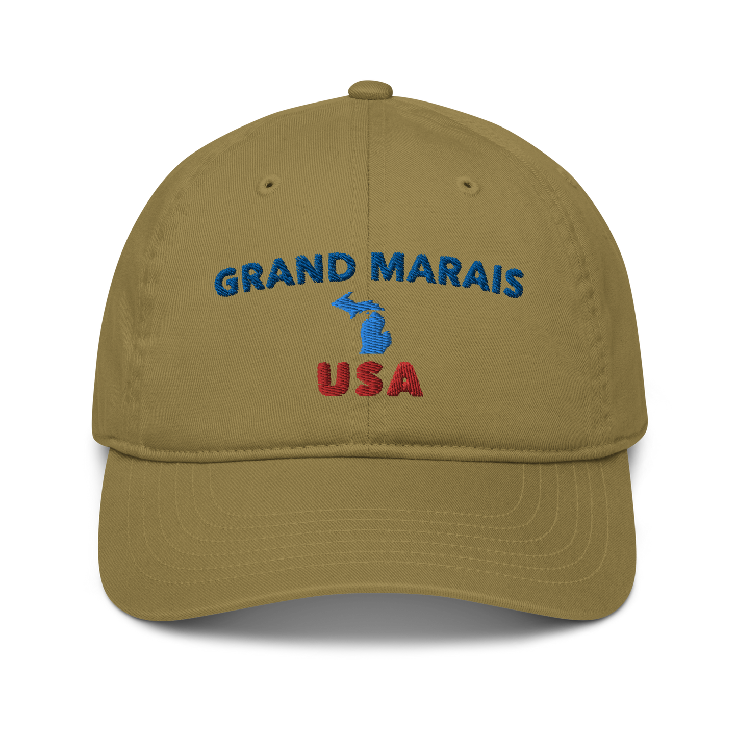 'Grand Marais USA' Classic Baseball Cap (w/ Michigan Outline)