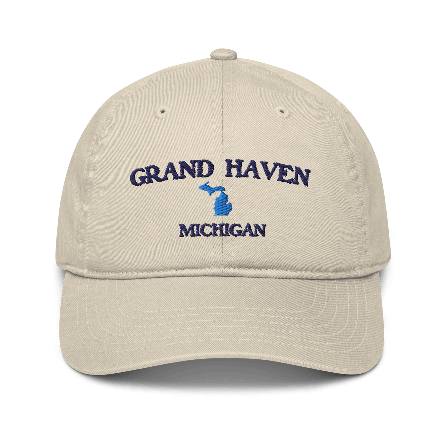 'Grand Haven Michigan' Baseball Cap | Michigan Outline - Circumspice Michigan