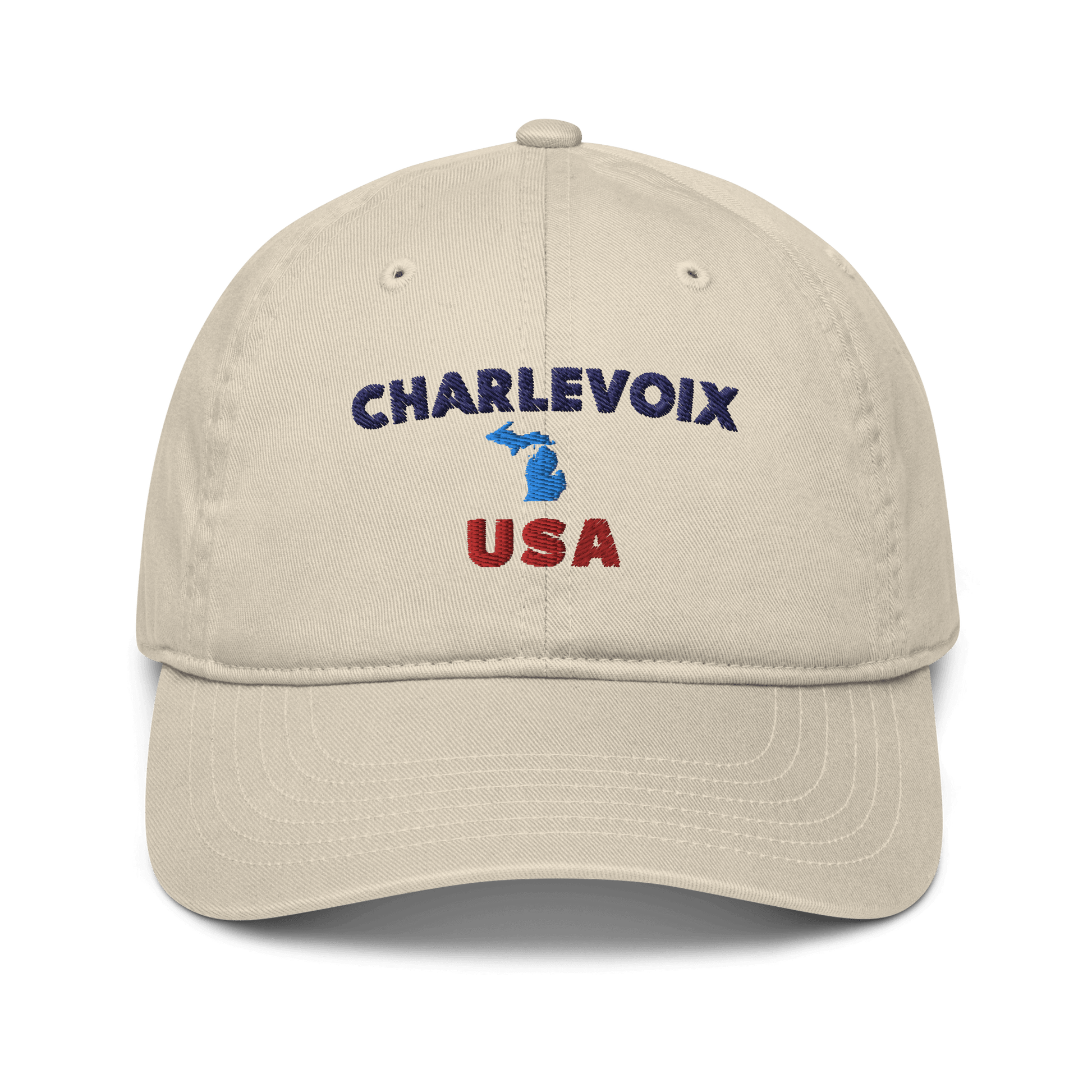 'Charlevoix USA' Baseball Cap | with Michigan Outline - Circumspice Michigan