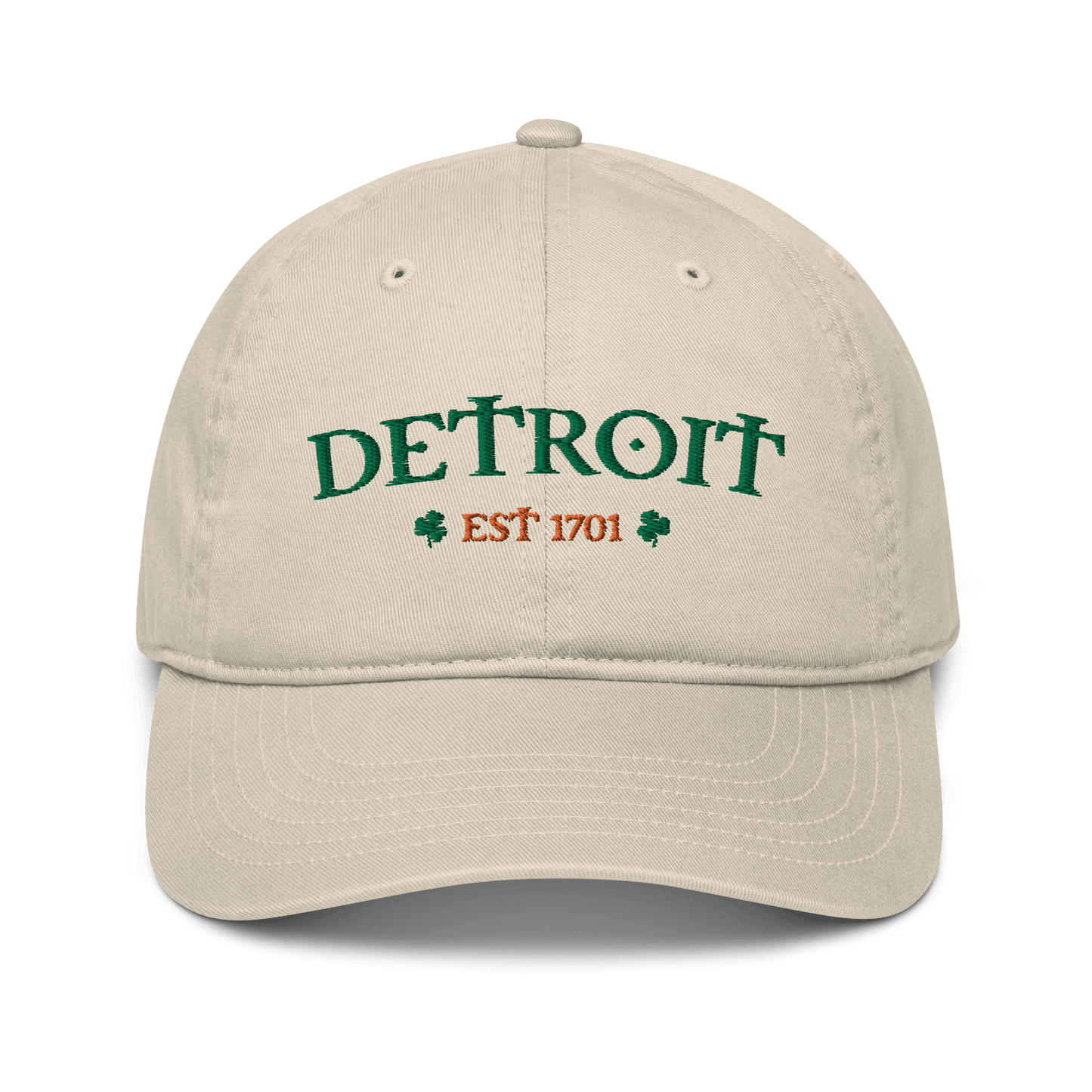 'Detroit Est. 1701' Baseball Cap (Irish Font w/Shamrocks) - Circumspice Michigan