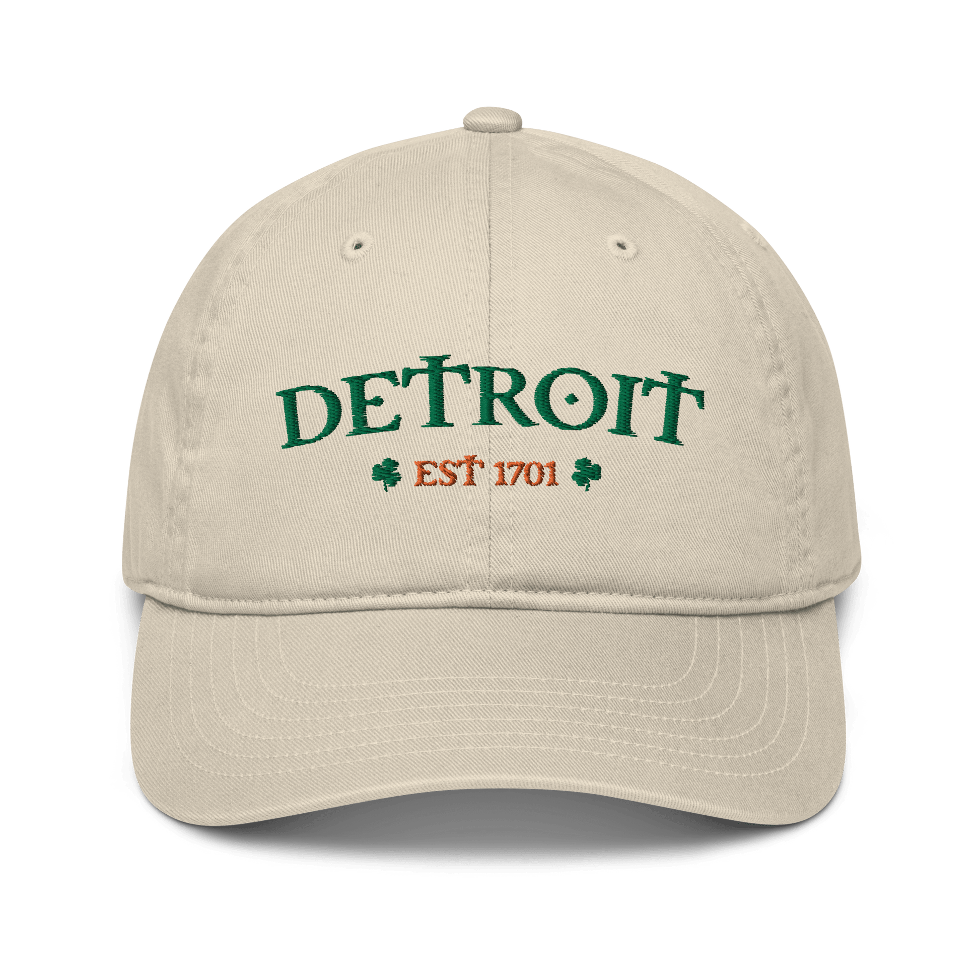 'Detroit Est. 1701' Baseball Cap (Irish Font w/Shamrocks) - Circumspice Michigan