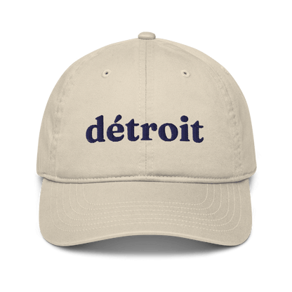 'Détroit' Baseball Cap | White/Navy Embroidery - Circumspice Michigan