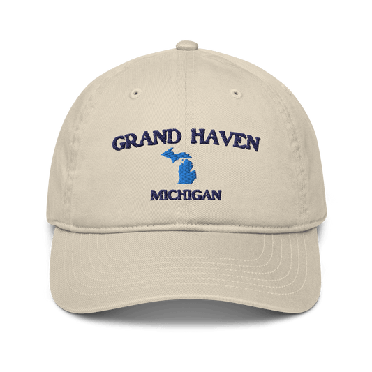 'Grand Haven Michigan' Baseball Cap (w/ Michigan Outline) - Circumspice Michigan