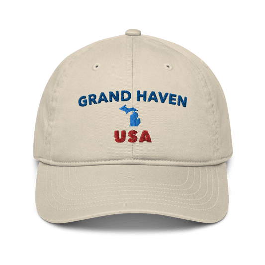 'Grand Haven USA' Baseball Cap (w/Michigan Outline) - Circumspice Michigan