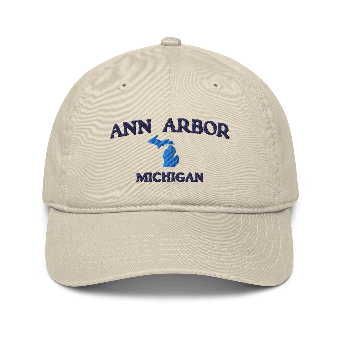 'Ann Arbor Michigan' Baseball Cap (w/ MI Outline) - Circumspice Michigan