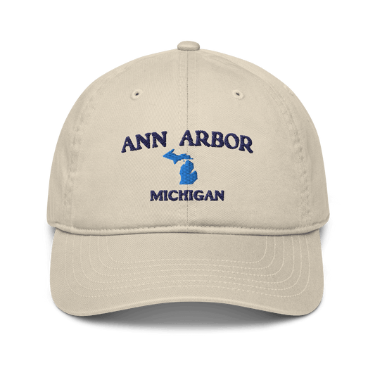 'Ann Arbor Michigan' Baseball Cap (w/ MI Outline) - Circumspice Michigan