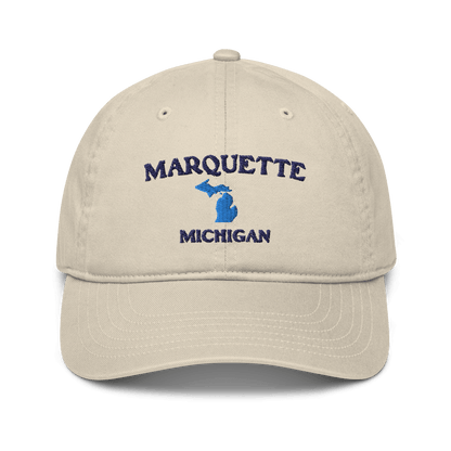 'Marquette Michigan' Baseball Cap (w/ MI Outline) - Circumspice Michigan