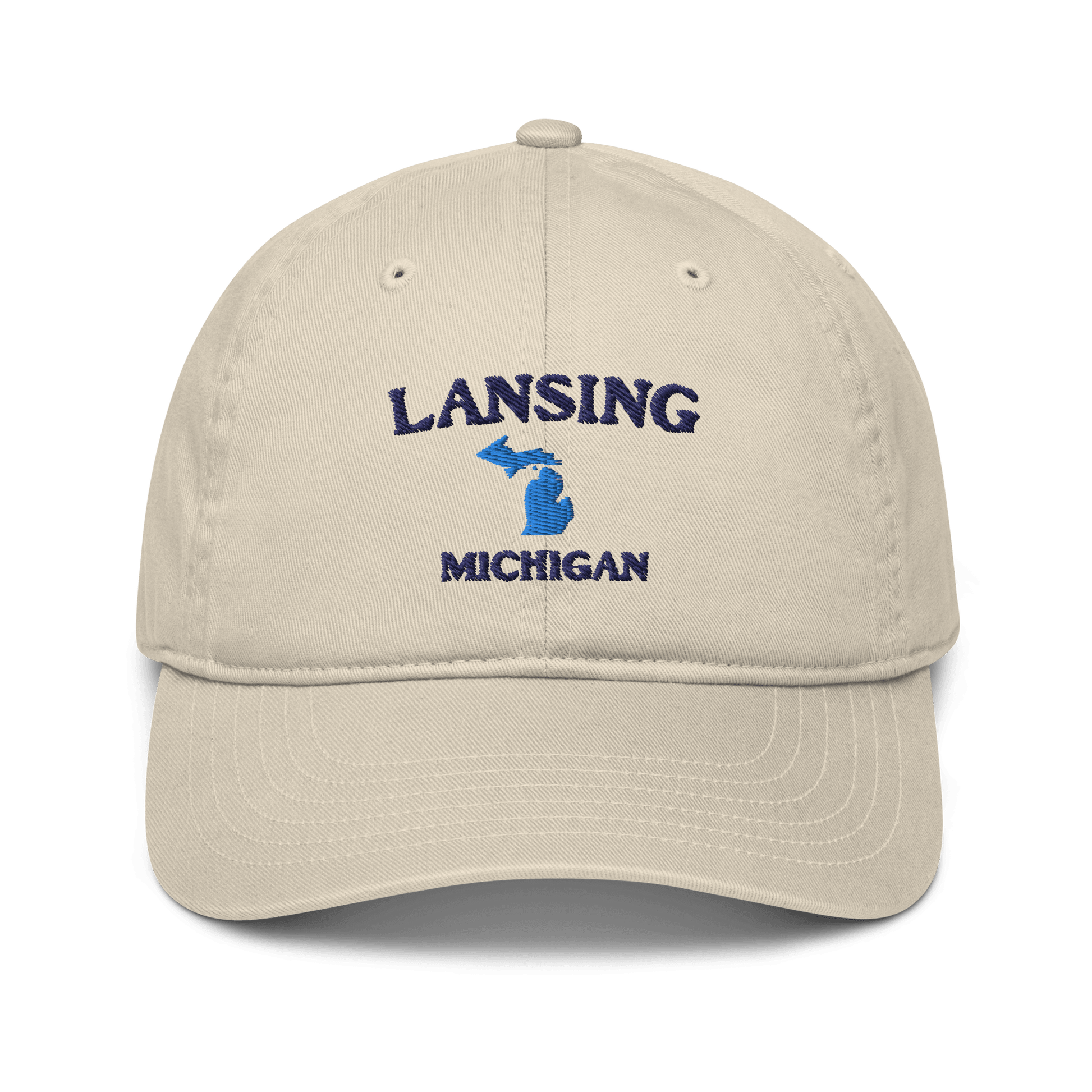 'Lansing Michigan' Baseball Cap (w/ MI Outline) - Circumspice Michigan