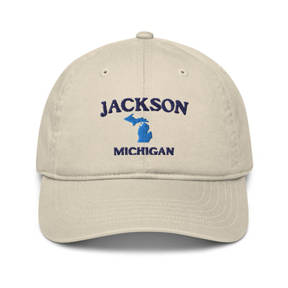 'Jackson Michigan' Classic Baseball Cap (w/ Michigan Outline)