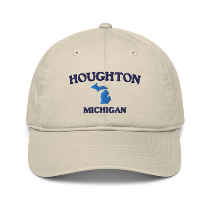 'Houghton Michigan' Classic Baseball Cap (w/ Michigan Outline)