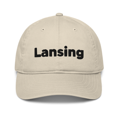 'Lansing' Classic Baseball Cap | White/Black Embroidery