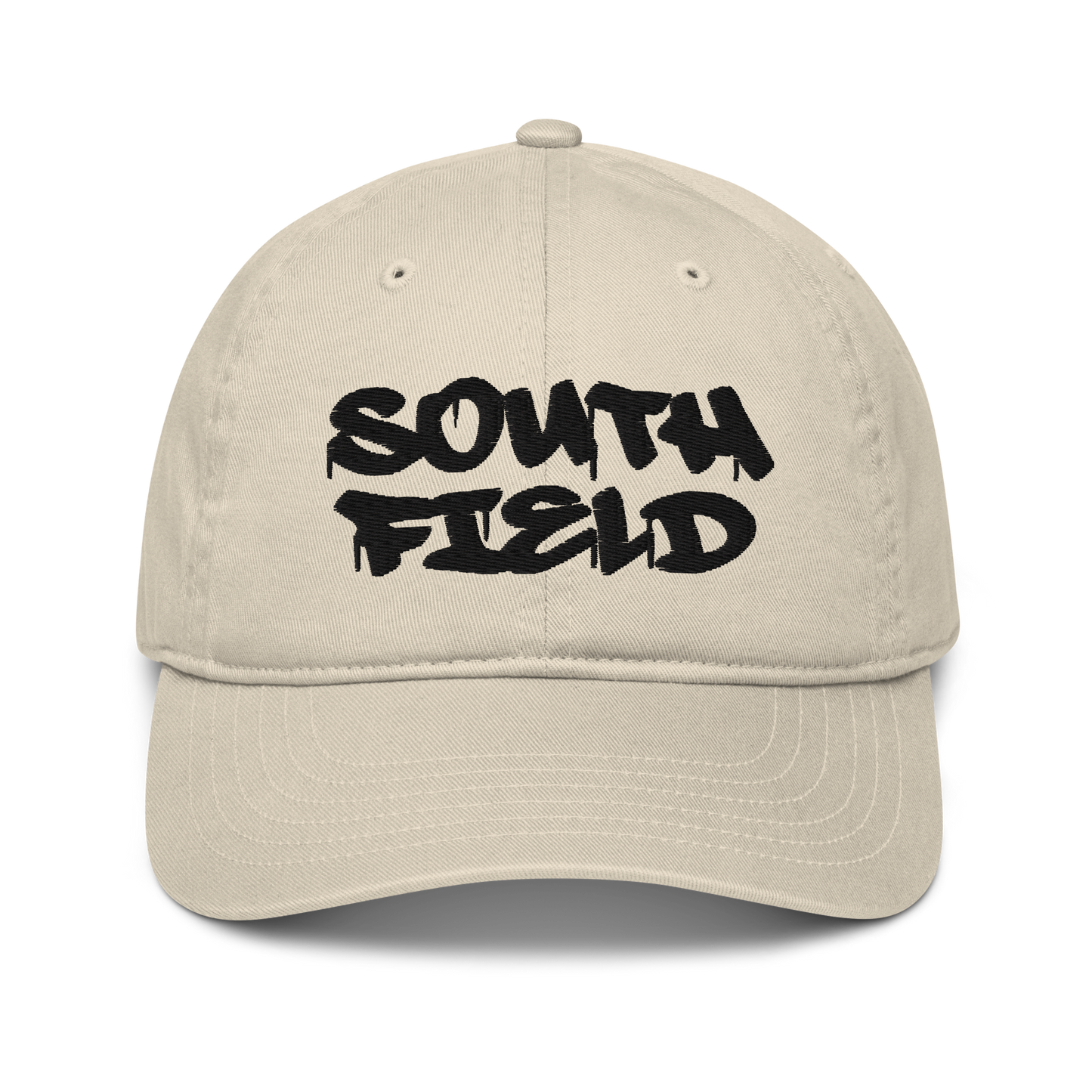 'Southfield' Classic Baseball Cap (Tag Font) | White/Black Embroidery