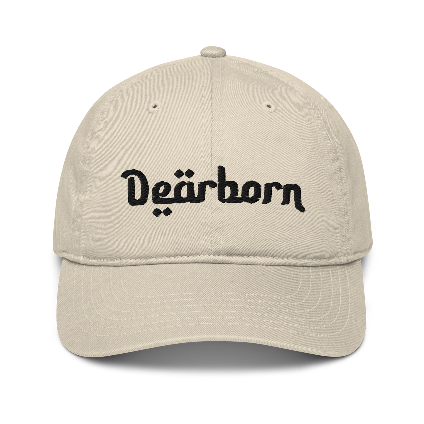 'Dearborn' Classic Baseball Cap | White/Black Embroidery