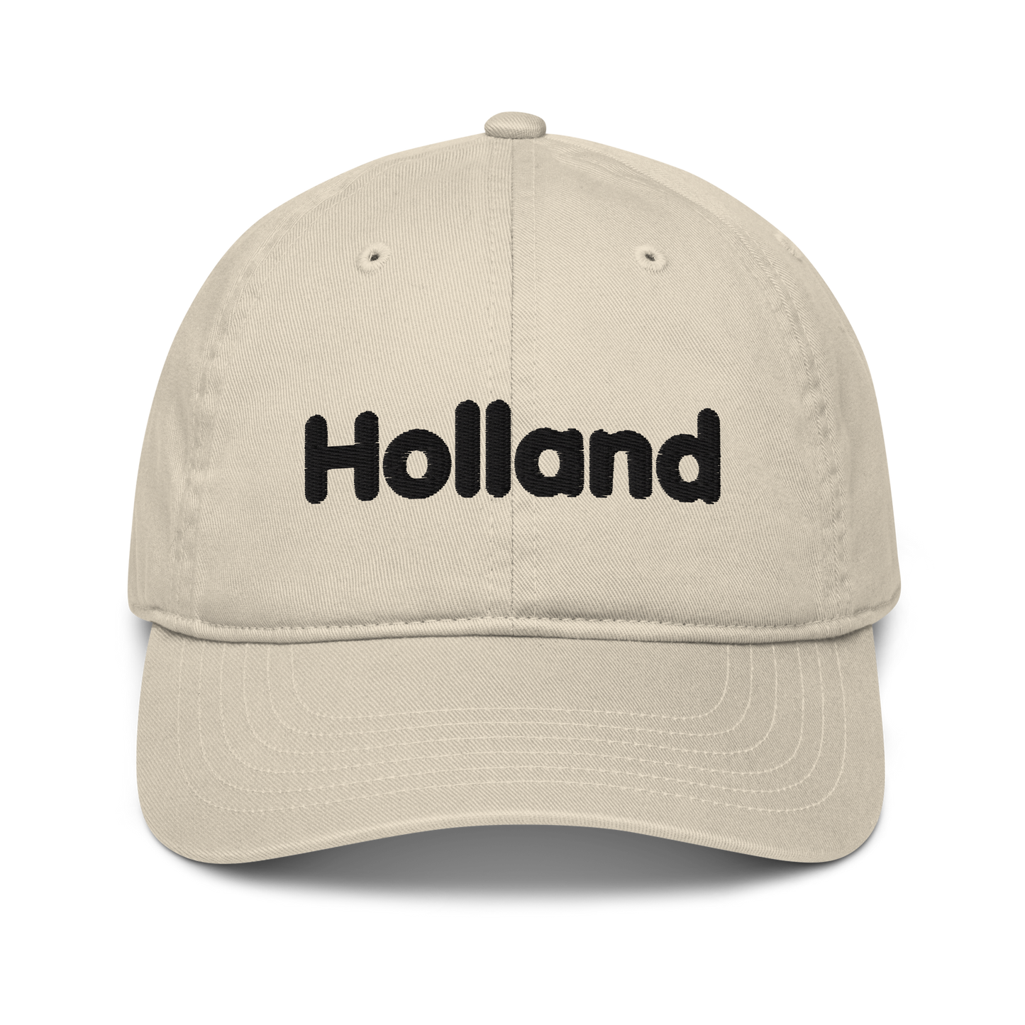 'Holland' Classic Baseball Cap | White/Black Embroidery