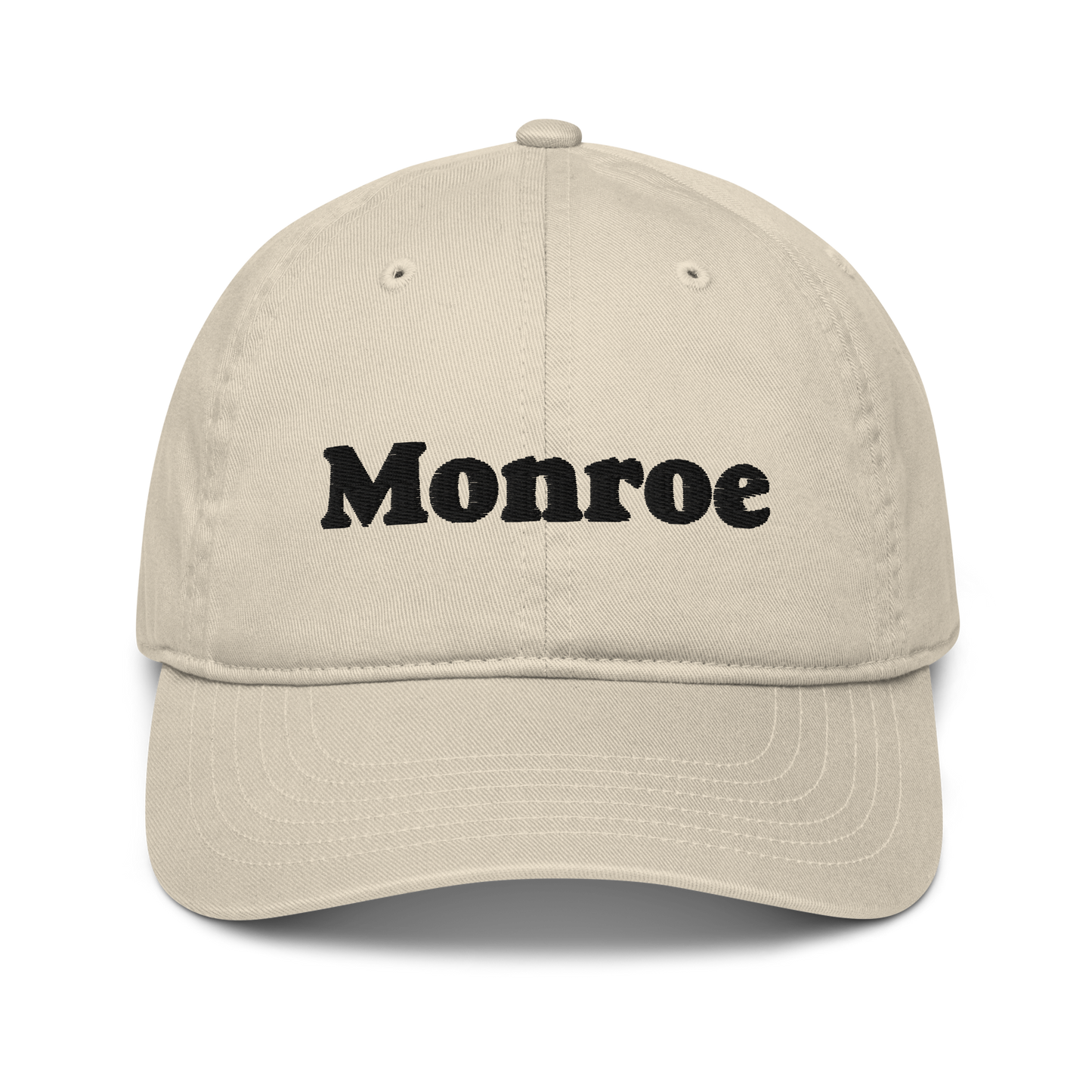 'Monroe' Classic Baseball Cap | White/Black Embroidery