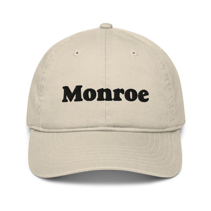 'Monroe' Classic Baseball Cap | White/Black Embroidery