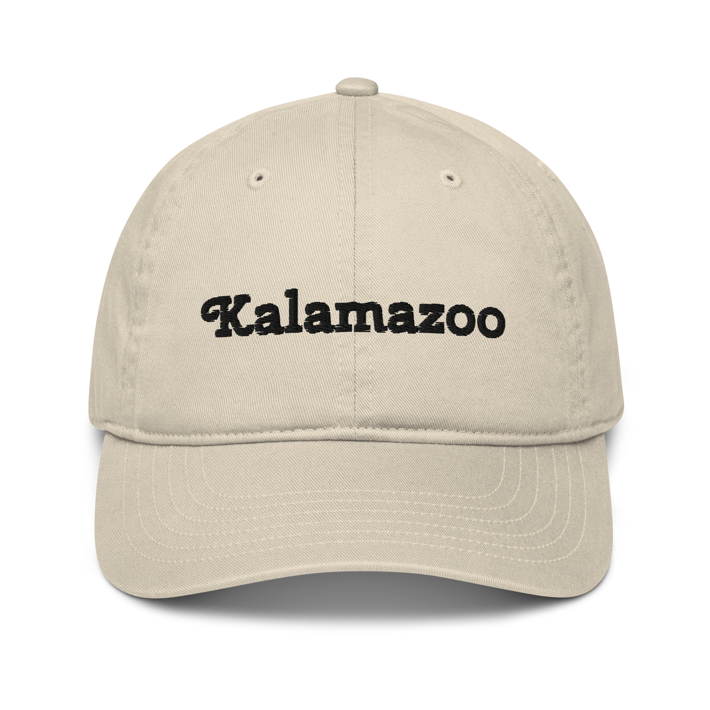 'Kalamazoo' Classic Baseball Cap | White/Black Embroidery