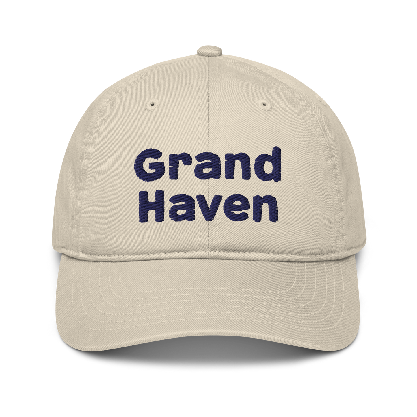 'Grand Haven' Classic Baseball Cap | White/Navy Embroidery