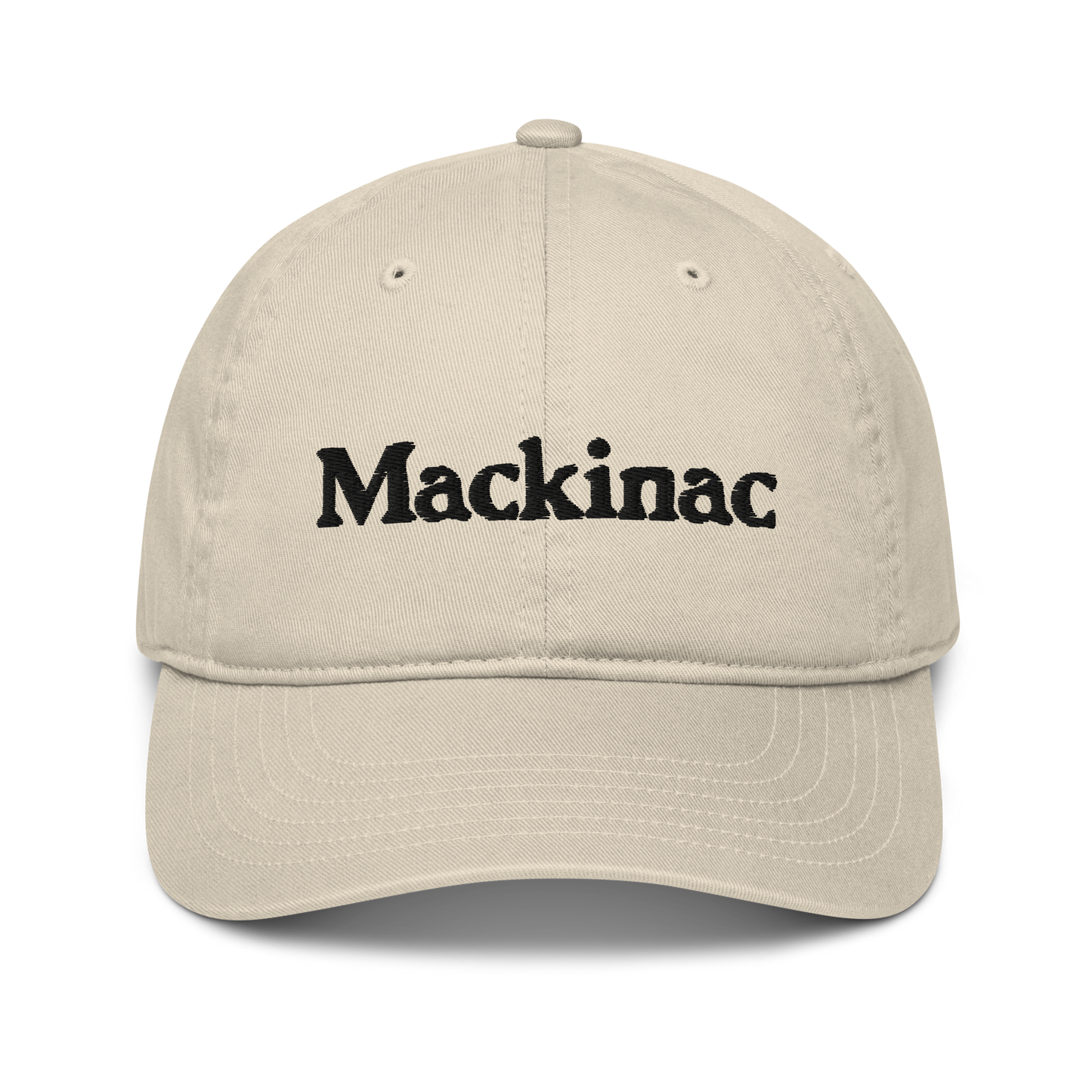 'Mackinac' Classic Baseball Cap | White/Black Embroidery