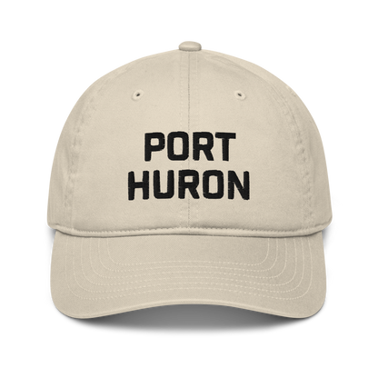 'Port Huron' Classic Baseball Cap | White/Black Embroidery