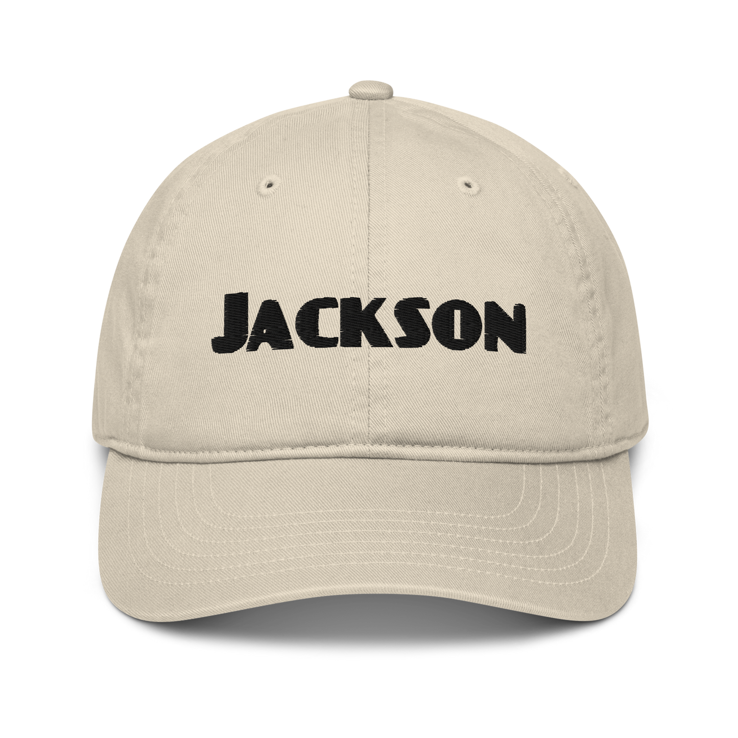 'Jackson' Classic Baseball Cap | White/Black Embroidery