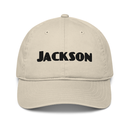 'Jackson' Classic Baseball Cap | White/Black Embroidery