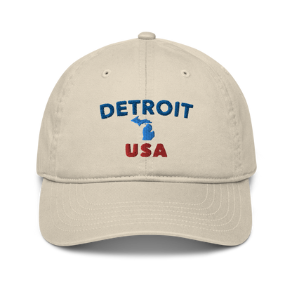 'Detroit USA' Classic Baseball Cap (w/ Michigan Outline)