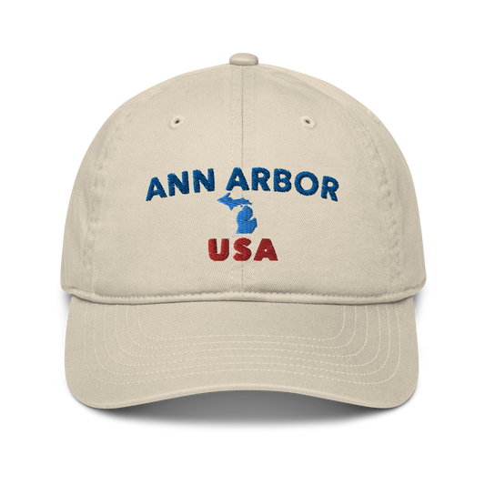 'Ann Arbor USA' Classic Baseball Cap (w/ Michigan Outline)