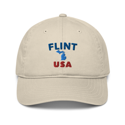 'Flint USA' Classic Baseball Cap (w/ Michigan Outline)