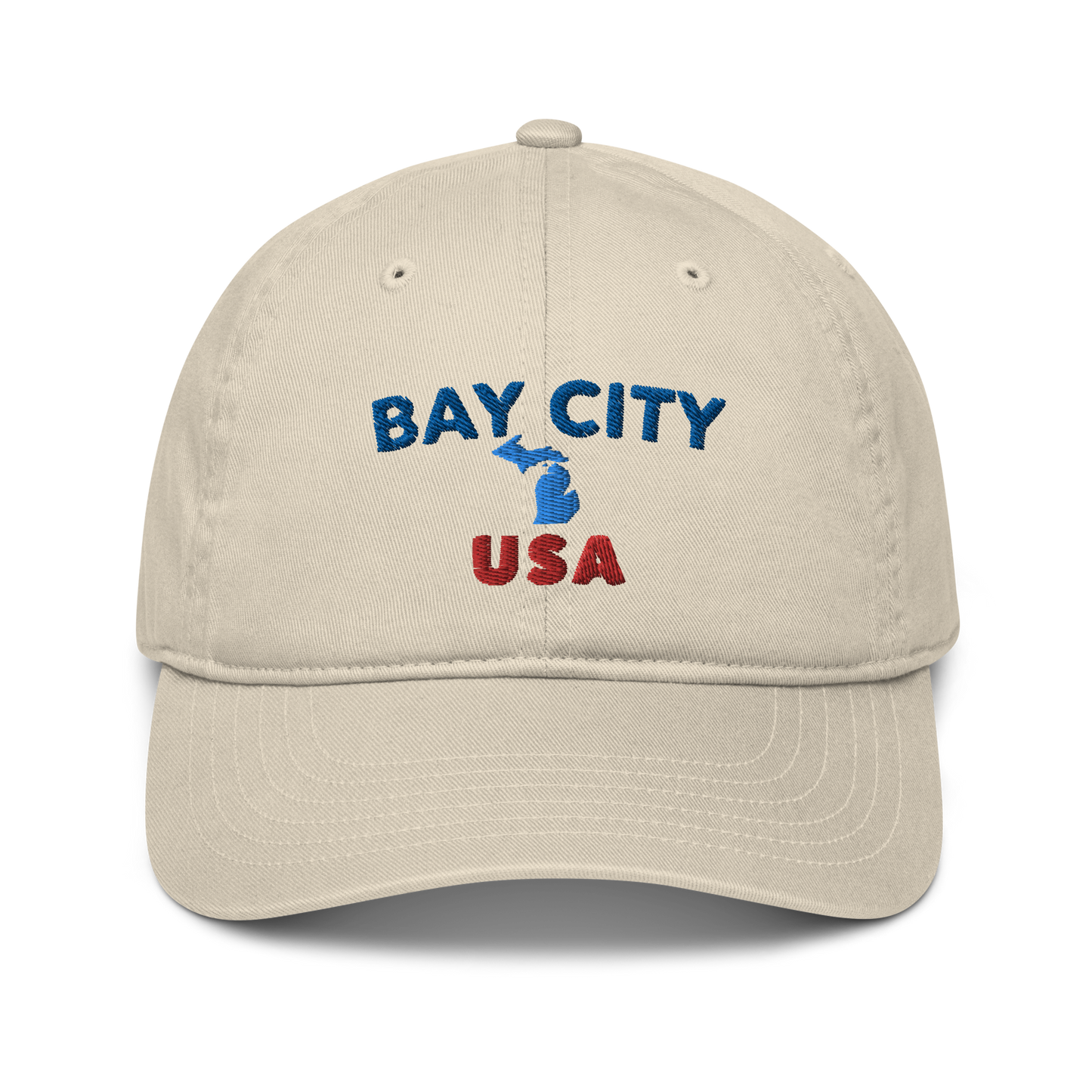 'Bay City USA' Classic Baseball Cap (w/ Michigan Outline)