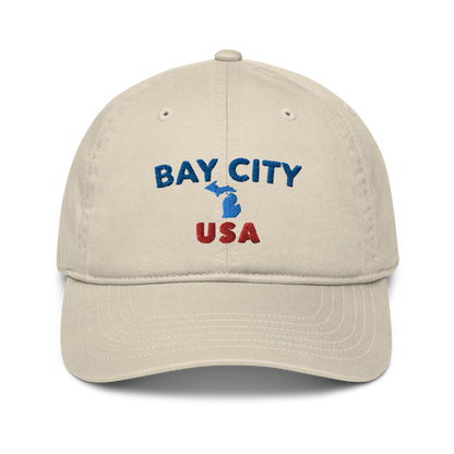 'Bay City USA' Classic Baseball Cap (w/ Michigan Outline)