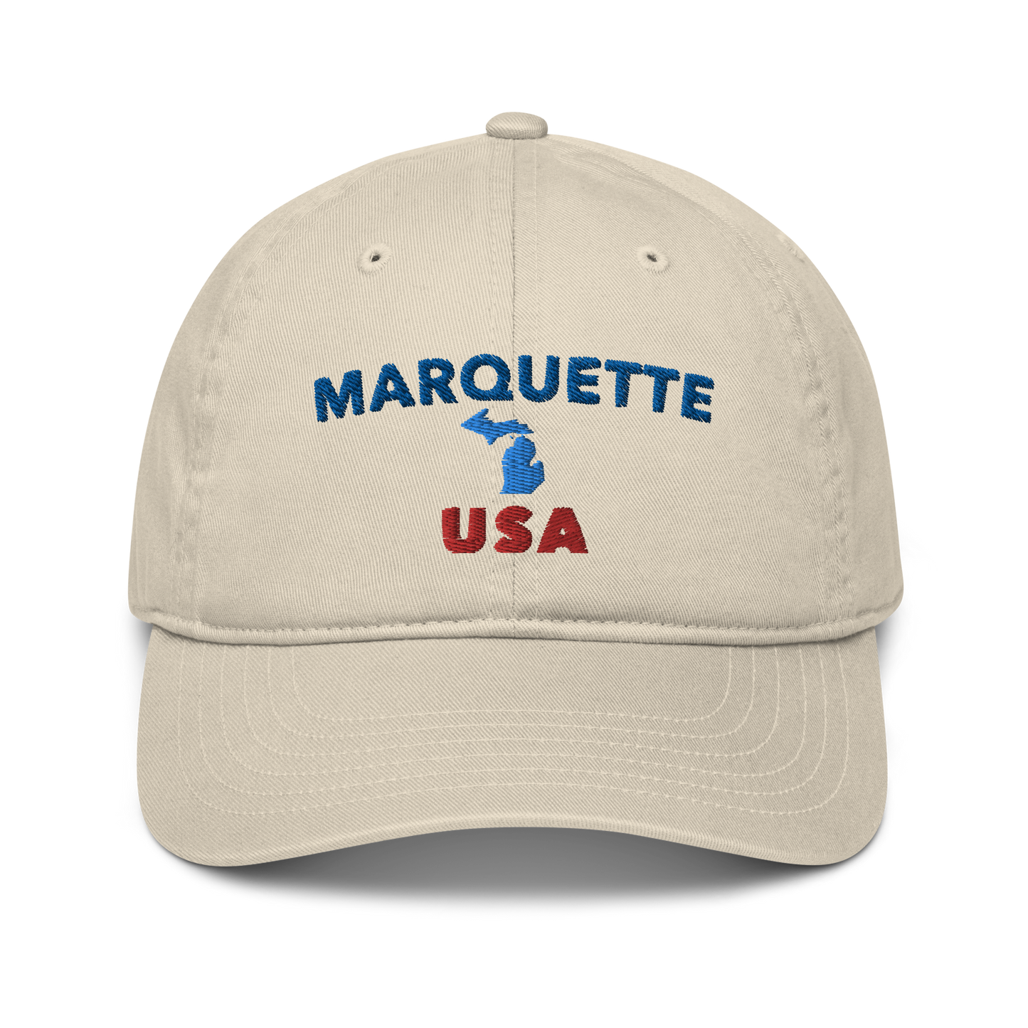 'Marquette USA' Classic Baseball Cap (w/ Michigan Outline)